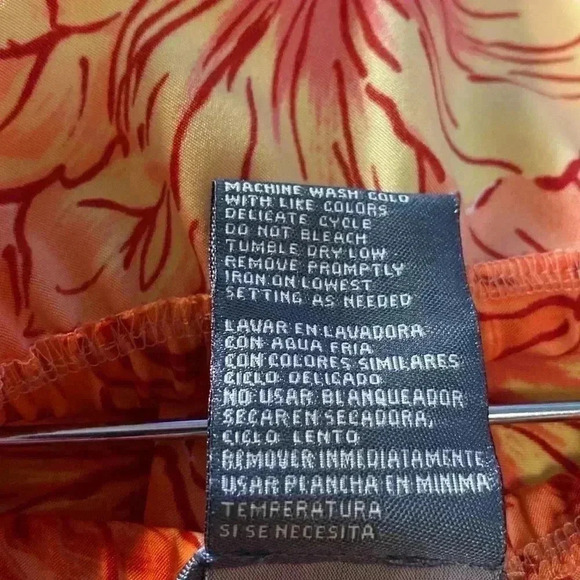 Vintage Koret Dress Woman Size‎ 24W Burnt Orange with Floral Skirt - Picture 8 of 14